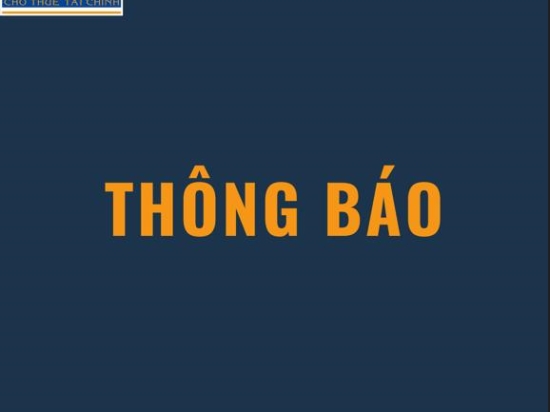 THÔNG BÁO